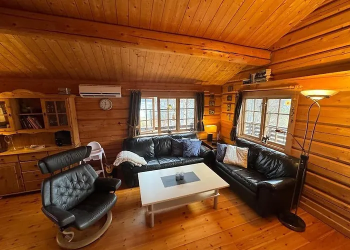 Traditional Norwegian Log Cabin With Sauna By The Sea